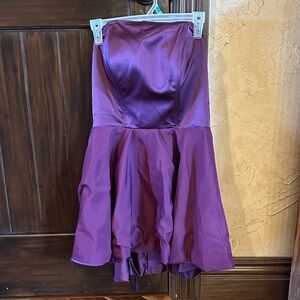Elegant Purple Strapless Dress